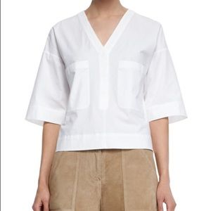 Theory Ristanee half sleeve poplin blouse